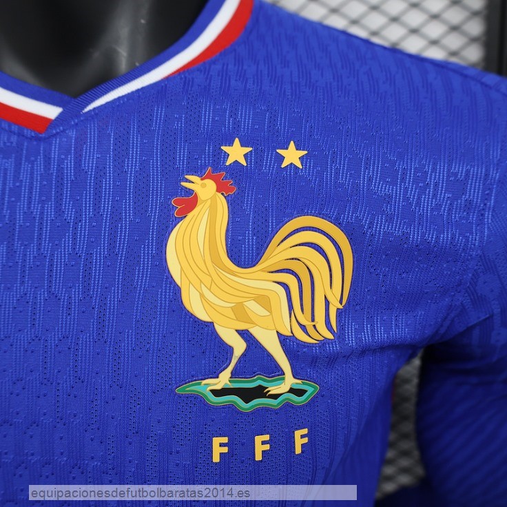 Nuevo 1ª Jugadores Manga Larga Francia 2024 Azul Baratas